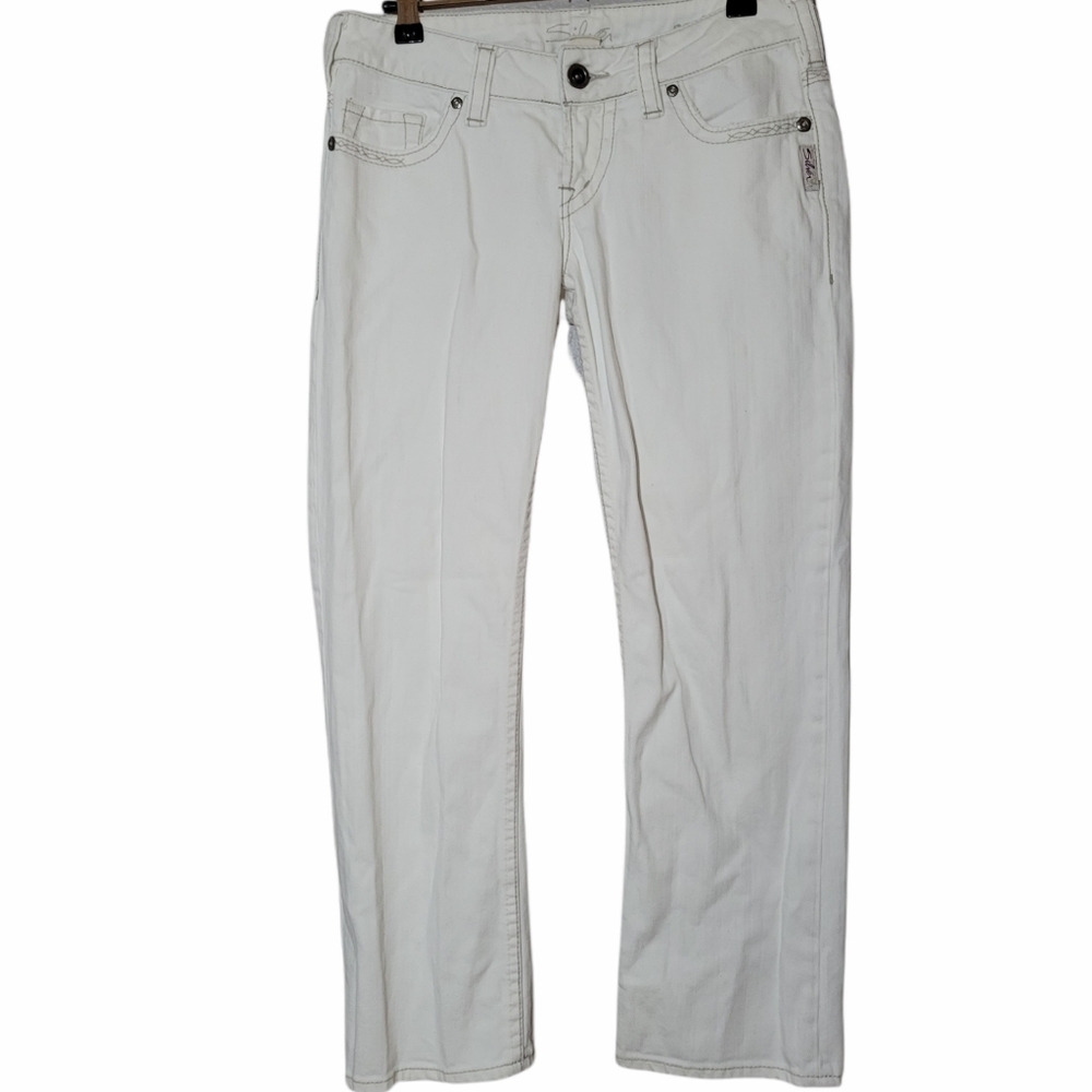 Silver Santorini Cropped White Capri Pant Women's Size 28